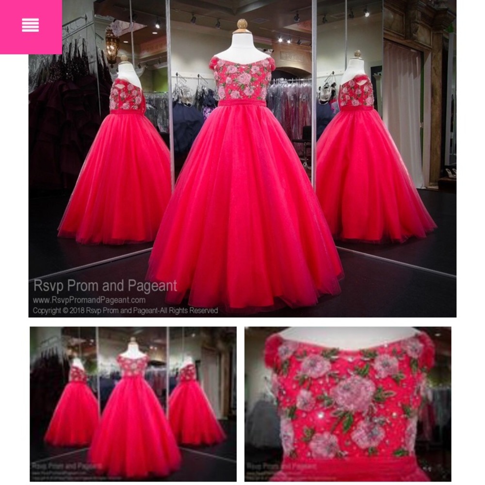 Hot Pink off the shoulder Pageant dress